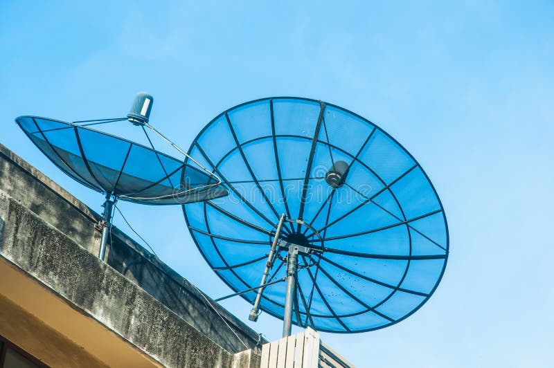Antenna Communication Satellite Dish and Sky Stock Image Image of