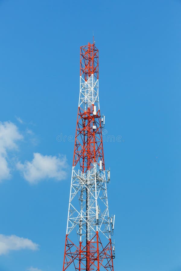 Antenna repeater tower stock photo. Image of frequency 85395014