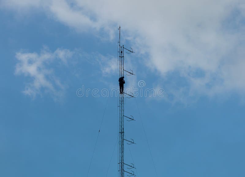 Antenna tower stock photo. Image of phone, jobs, dish 80828222