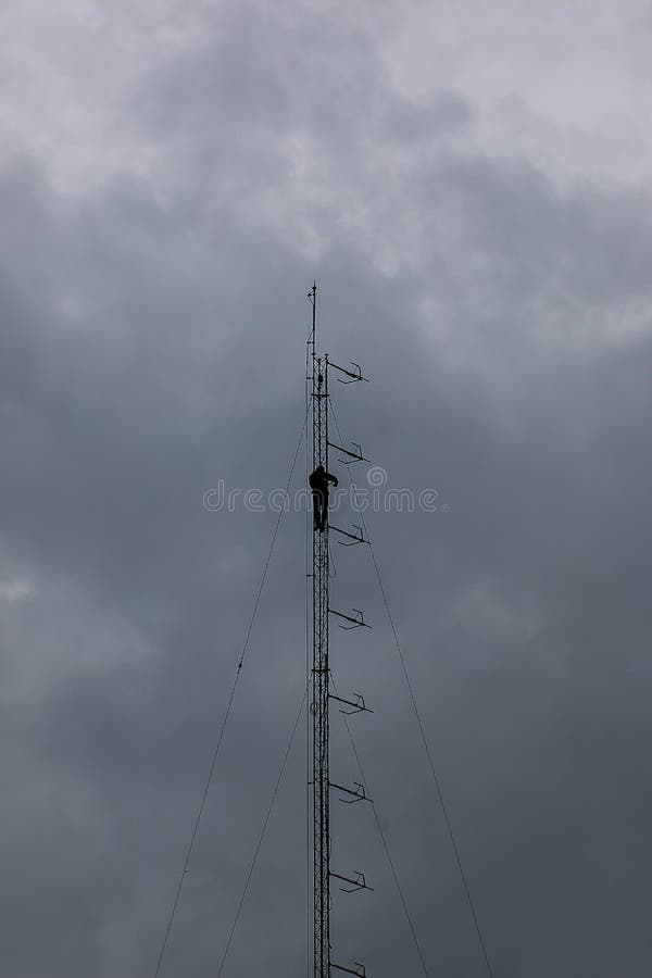 Antenna tower stock photo. Image of broadcasting, aerial 80828244
