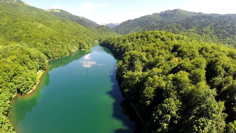 ANTENNA: Volo sopra il lago con la foresta intorno