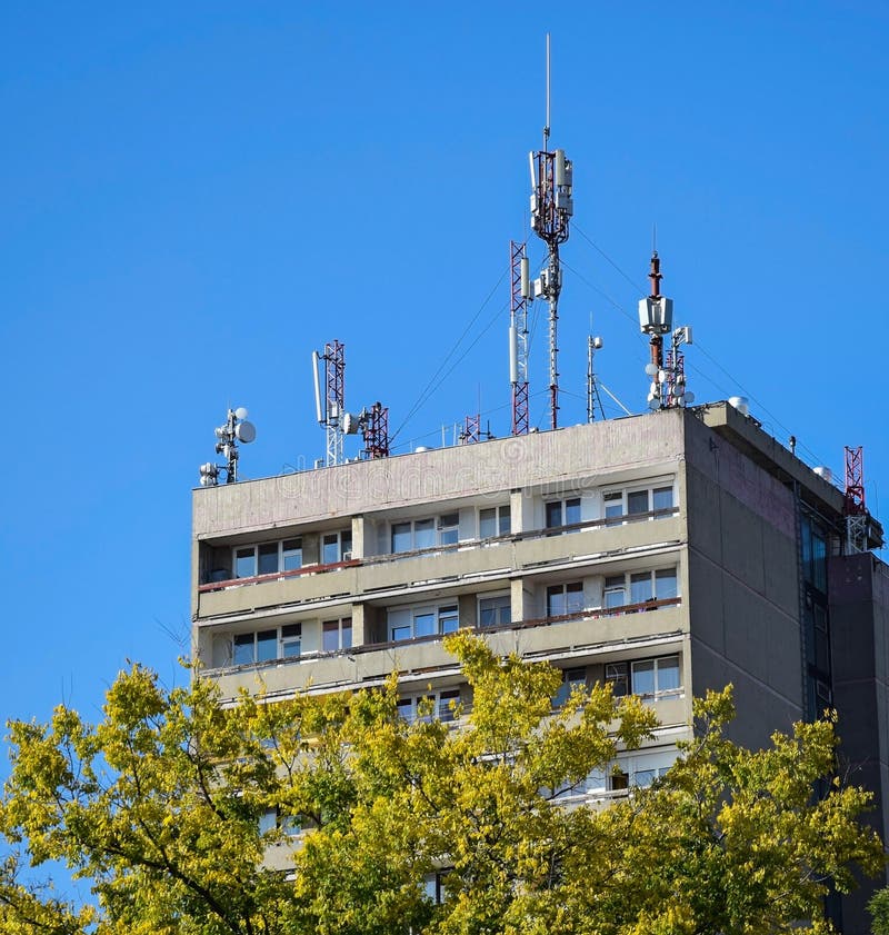 Antennas Top High Apartment Building Stock Photos Free & RoyaltyFree