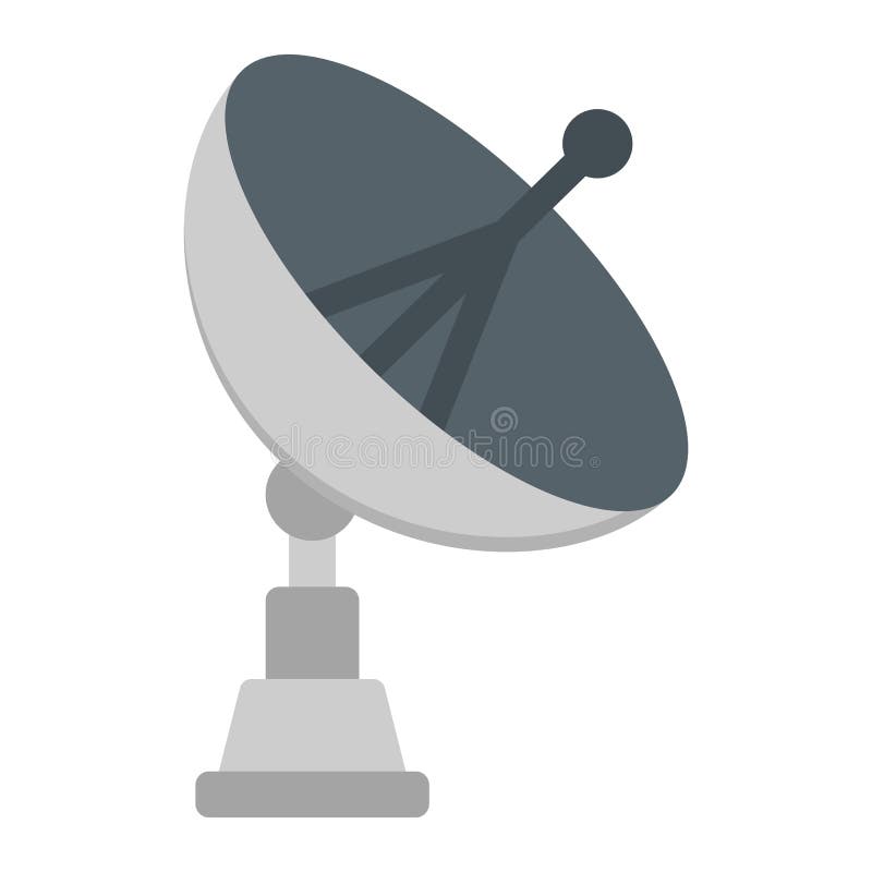 Anteny Satelitarnej płaska ikona, antena i radar ilustracji