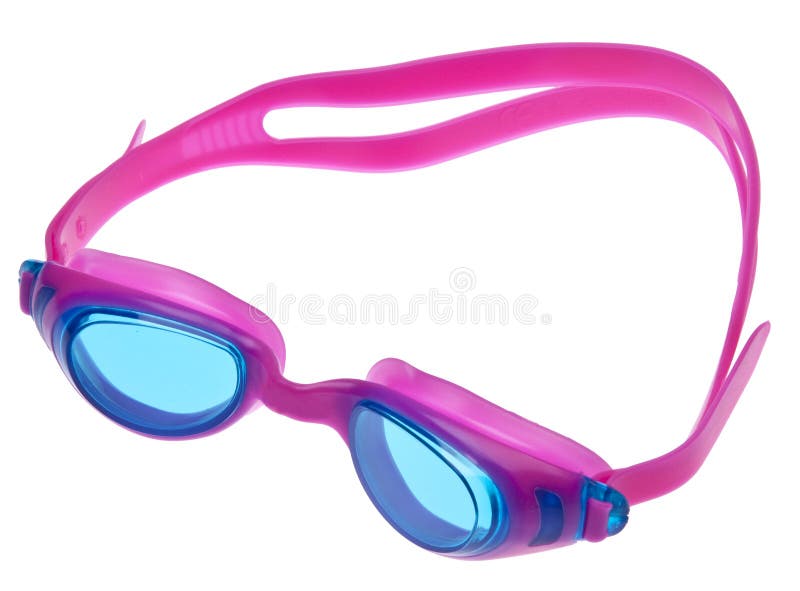 Bright pink and blue goggles for swimming. Isolated on white with a clipping path. Bright pink and blue goggles for swimming. Isolated on white with a clipping path.