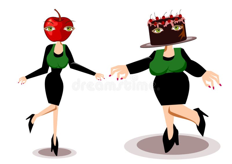 Antes e depois do conceito da dieta ilustração royalty free Antes e depois do conceito da dieta ilustração royalty free