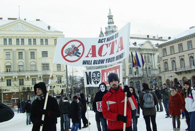 Anti ACTA Romania royalty free stock images Anti ACTA Romania royalty free stock images
