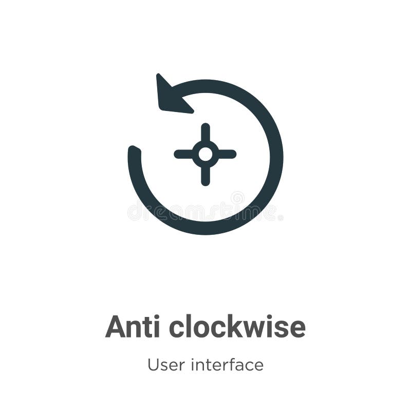 Anti clockwise vector icon on white background. Flat vector anti clockwise icon symbol sign from modern user interface collection stock illustration