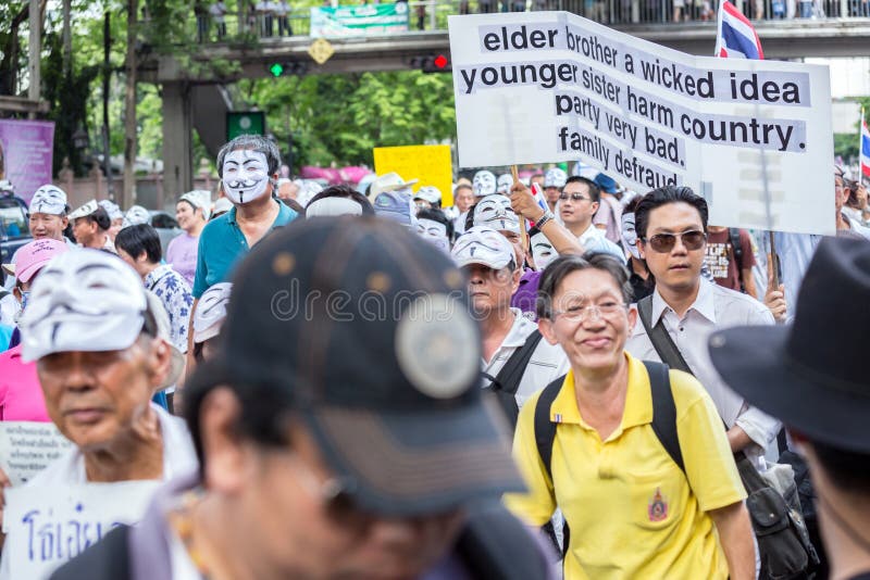 Anti corruzione di Guy Fawkes in Tailandia fotografie stock Anti corruzione di Guy Fawkes in Tailandia fotografie stock