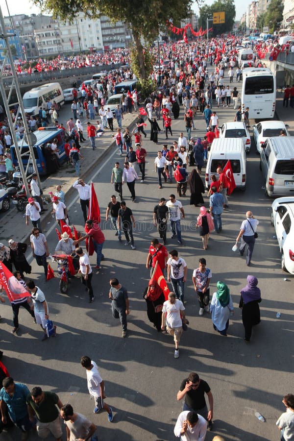 Anti-coup protest in Turkey stock photography Anti-coup protest in Turkey stock photography