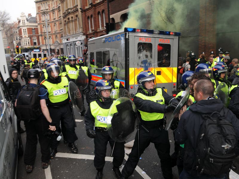 Anti-Cuts Protest in London stock image