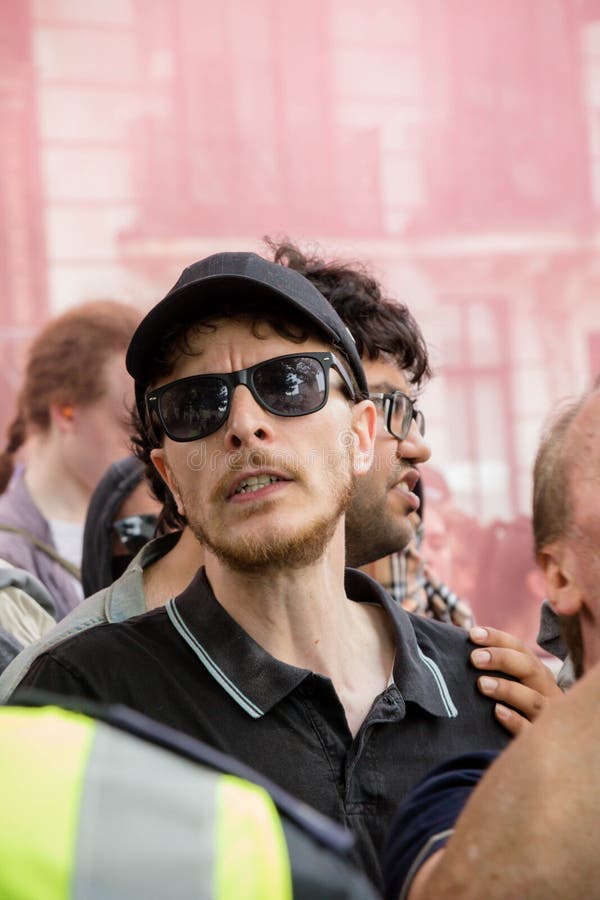 Anti-fascistiska protester i London arkivbilder Anti-fascistiska protester i London arkivbilder