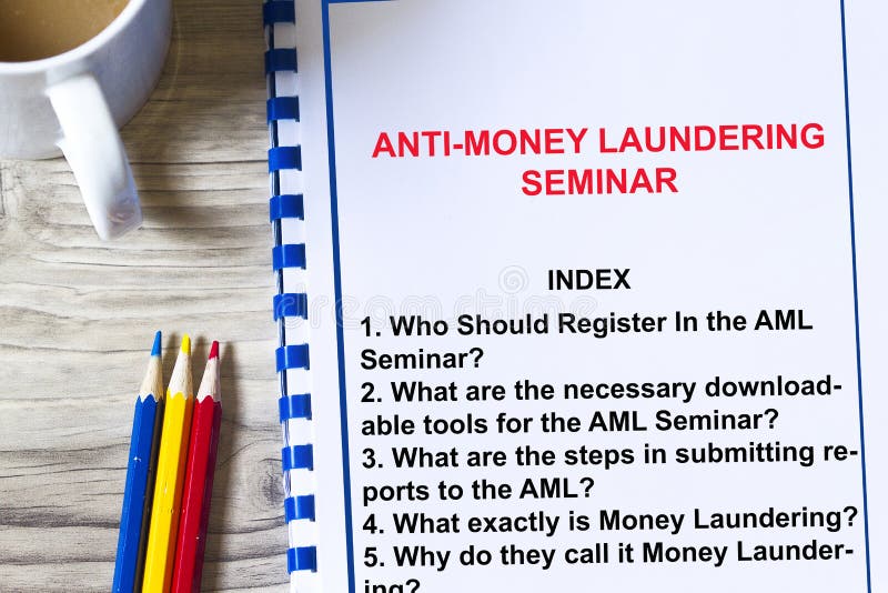 Anti money laundering concept stock images
