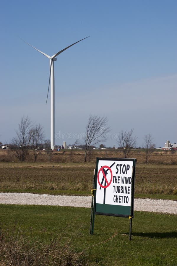 Anti Windmill Turbine Protest Green Wind Energy Stock Image - Image of  protest, sign: 16788163