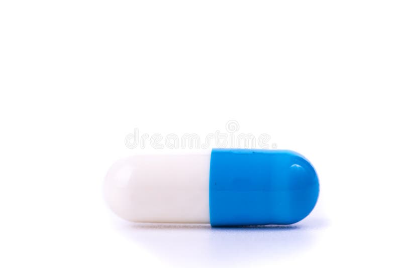 Antibiotic White and Blue Capsule Stock Image Image of therapy