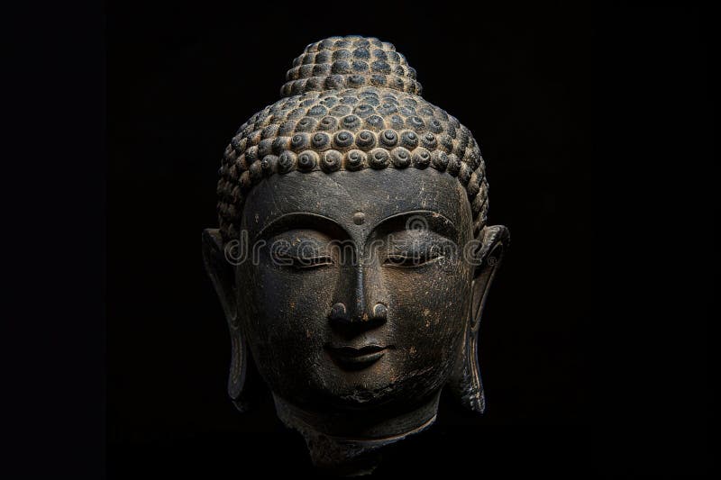 Antica statua grande Buddha in brillanti composizioni di festività astratta composizione vivida consiste in immaginario irreale fotografia stock