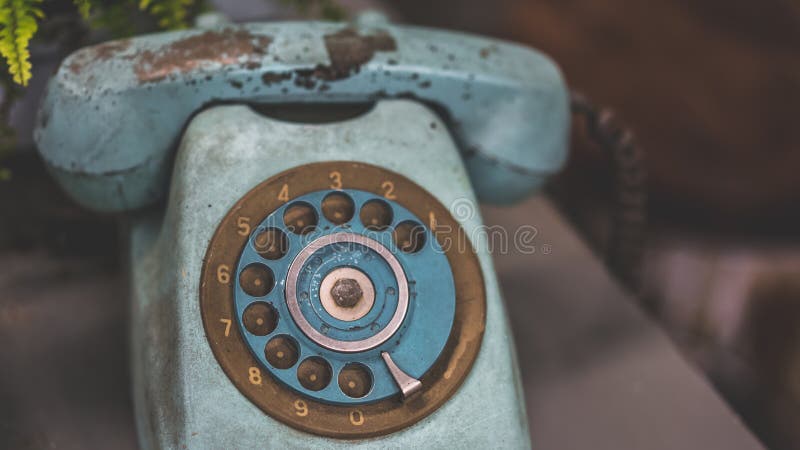 Antiek Rusty Grunge Blue Telephone royalty-vrije stock foto's Antiek Rusty Grunge Blue Telephone royalty-vrije stock foto's
