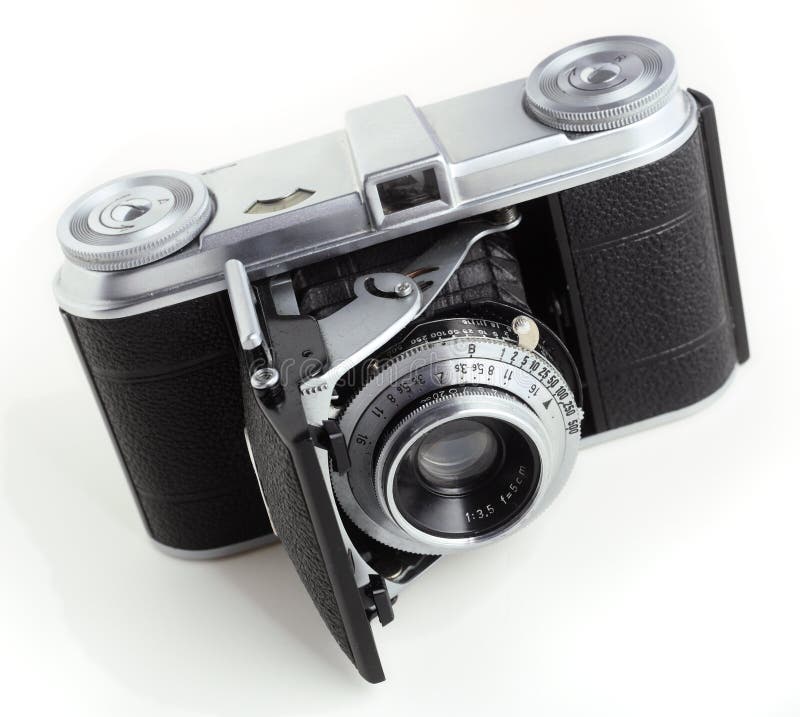 Antieke 35mm filmcamera royalty-vrije stock afbeeldingen Antieke 35mm filmcamera royalty-vrije stock afbeeldingen