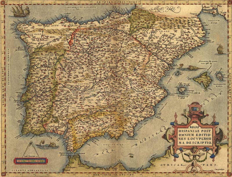 Antieke Kaart van Spanje