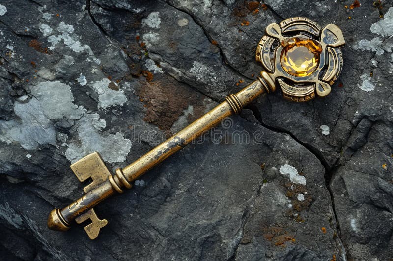 Arcane Ancient magic key. Security metal door. Generate Ai AI generated. Arcane Ancient magic key. Security metal door. Generate Ai AI generated