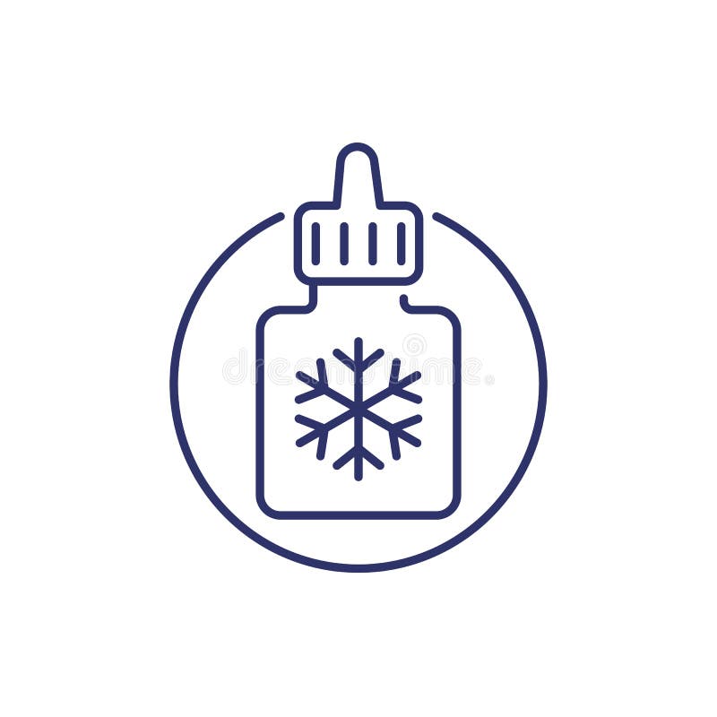 Antifreeze or coolant bottle line icon royalty free illustration