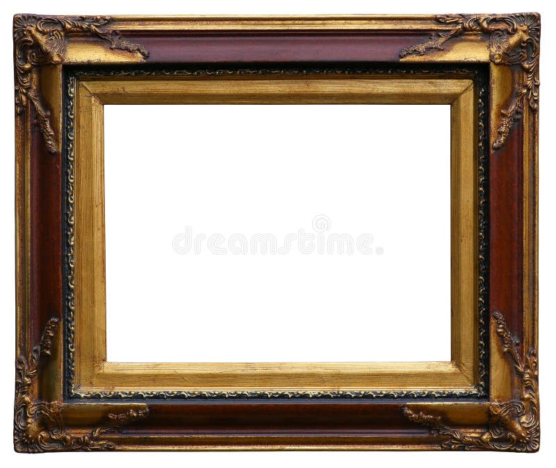 Antiguidade dourada moldura para retrato cinzelada fotos de stock royalty free Antiguidade dourada moldura para retrato cinzelada fotos de stock royalty free