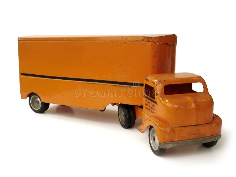 Antique Toy Moving Truck on white. Antique Toy Moving Truck on white