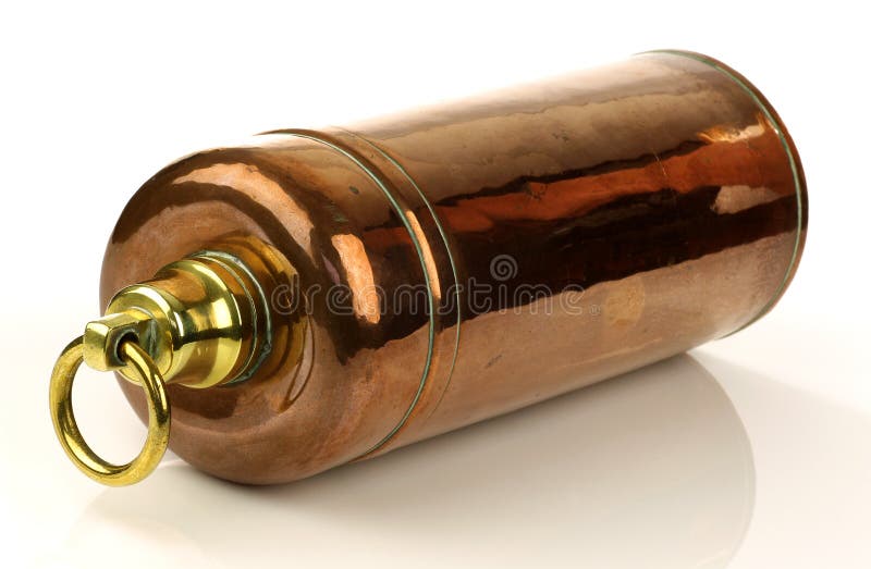 Antike Messingheißwasserflasche stockfoto Antike Messingheißwasserflasche stockfoto