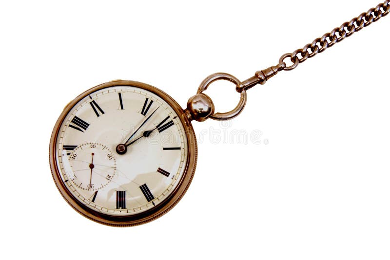 Antike Taschenuhr auf Kette stockfotos Antike Taschenuhr auf Kette stockfotos