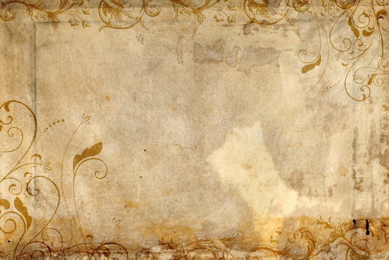 Antikes Papier, das Flourishauslegung kennzeichnet