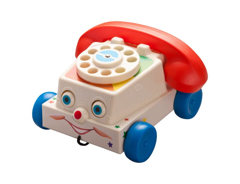 Antikes Spielzeug-Telefon mit Ausschnittspfad