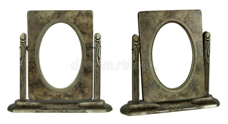 An antique wooden desk frame at two different angles - with clipping path for frame and to insert your photo. An antique wooden desk frame at two different angles - with clipping path for frame and to insert your photo.