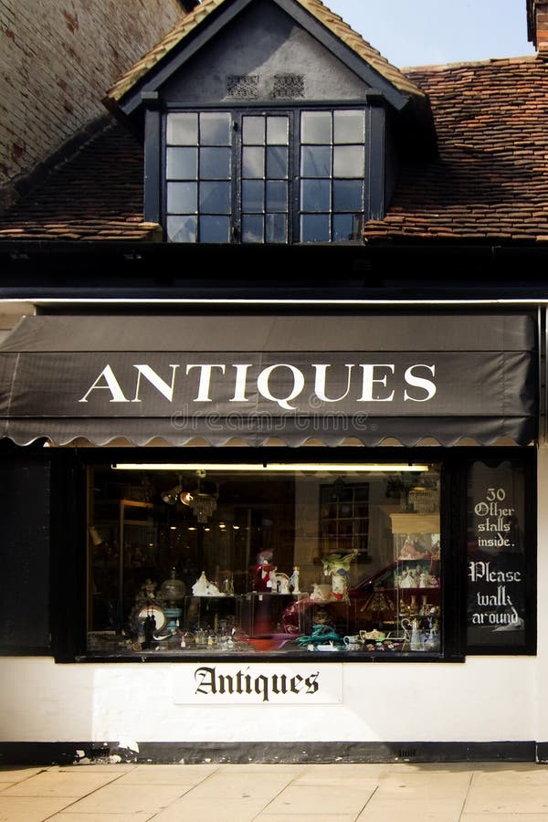 Exterior of ancient antique Store in England. Exterior of ancient antique Store in England