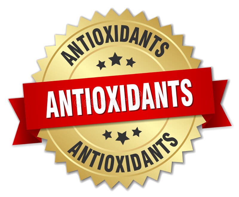 Antioxidants 3d gold badge royalty free illustration