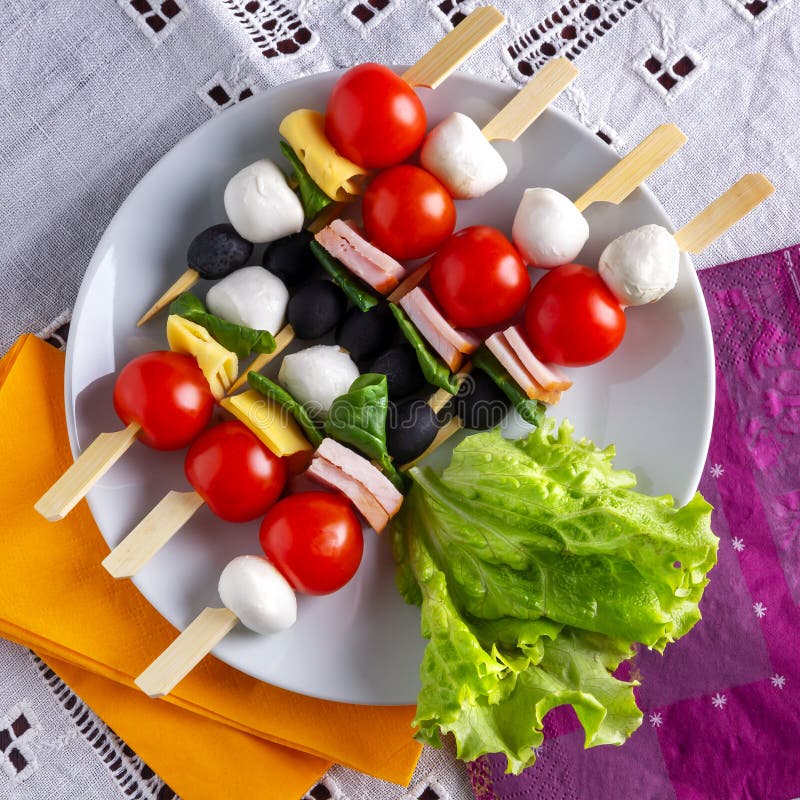 Antipasti skewers stock image. Image of celebrate, pepper - 36631857