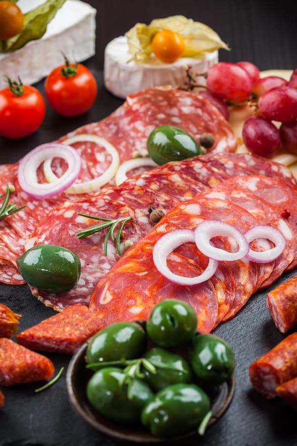 Antipasto dinner platter stock image. Image of nourishment 49547899