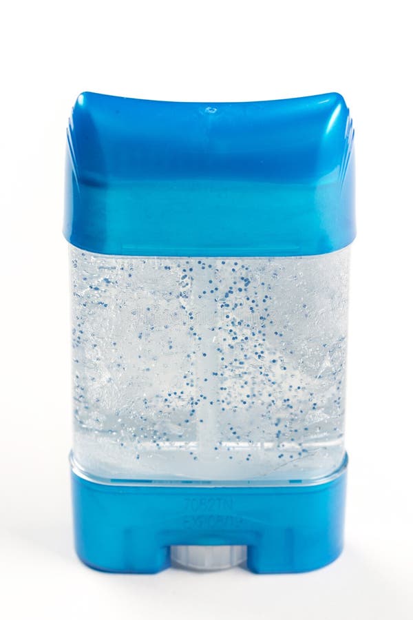 Antiperspirant Deodorant Gel for Armpit in Plastic Blue Bottle Stock