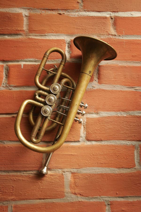 French horn stock photo. Image of french, wind, horn, brass 738838