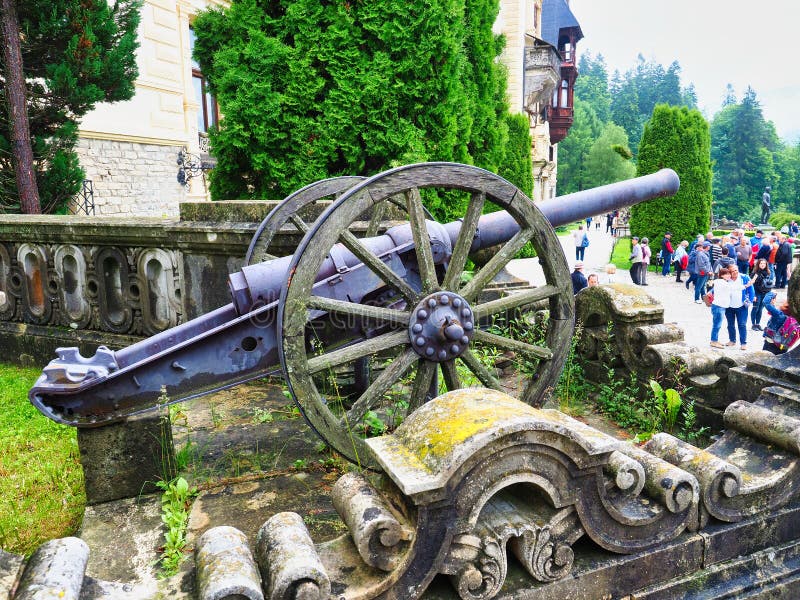 Antique Artillery Canon, Peles Castle, Romania stock photos Antique Artillery Canon, Peles Castle, Romania stock photos