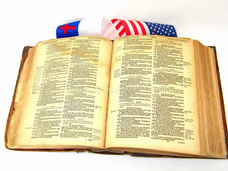 Antique Bible and flags