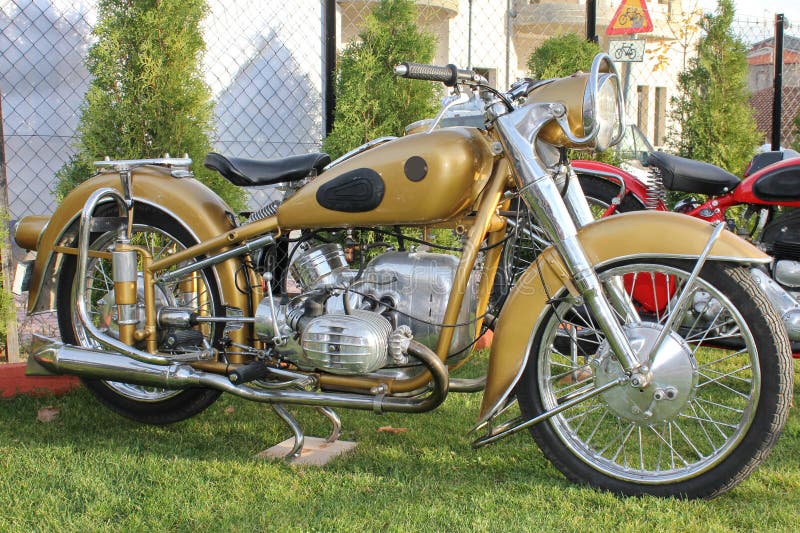 Antique BMW motorcycle stock photo. Image of antique - 17808306