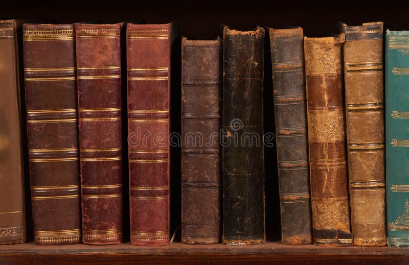 Antique books on shelf