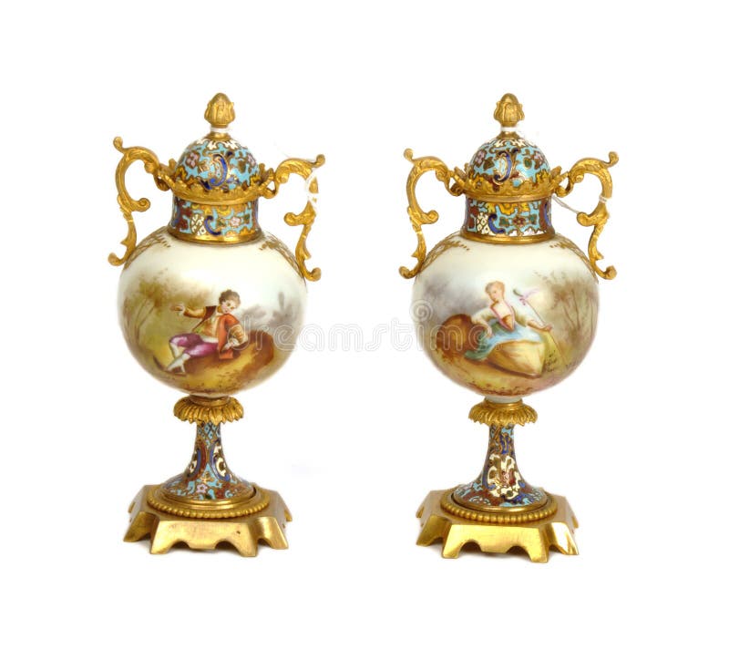 Antique Brass Bowl. with Leg and Decorated Lid Editorial Photo Image