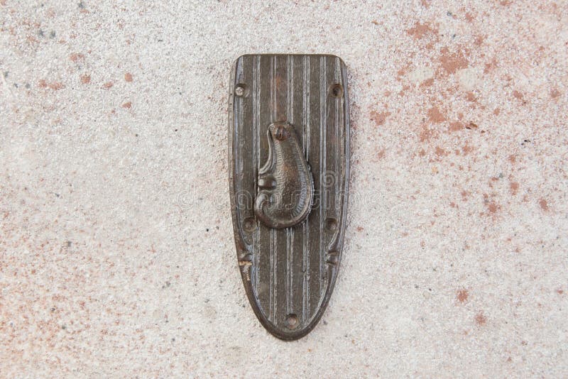 Antique brass keyhole lock cover royalty free stock photo