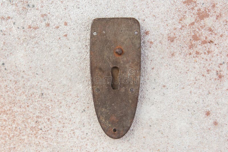 Antique brass keyhole lock cover stock photography