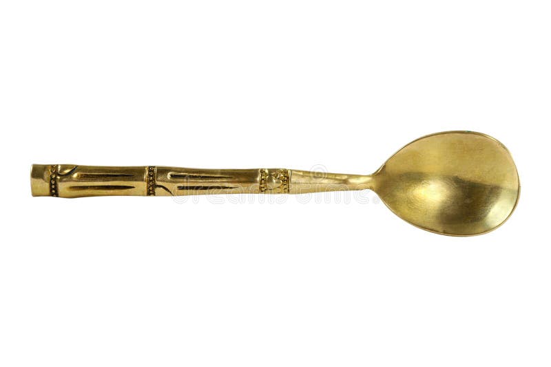 Brass spoon and fork stock image. Image of aged, vintage 54701827