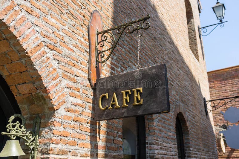 Antique Cafe  Sign Board stock photo Image of design 