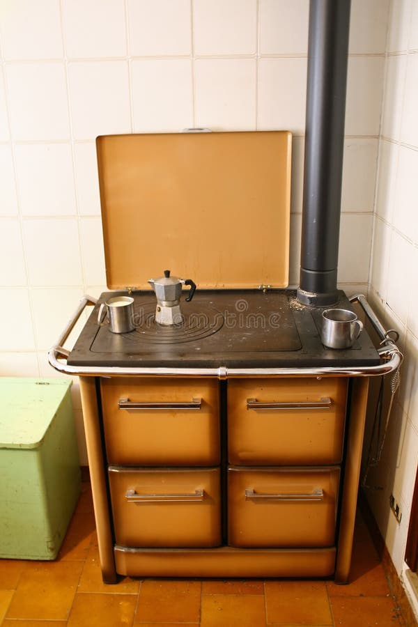 Antique Cast Iron Stove is a Stove in a House Stock Image Image of