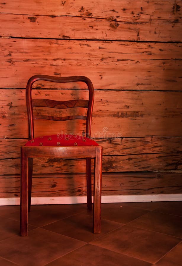 Antique Chair on the Old Wooden Wall Background Stock Photo - Image of