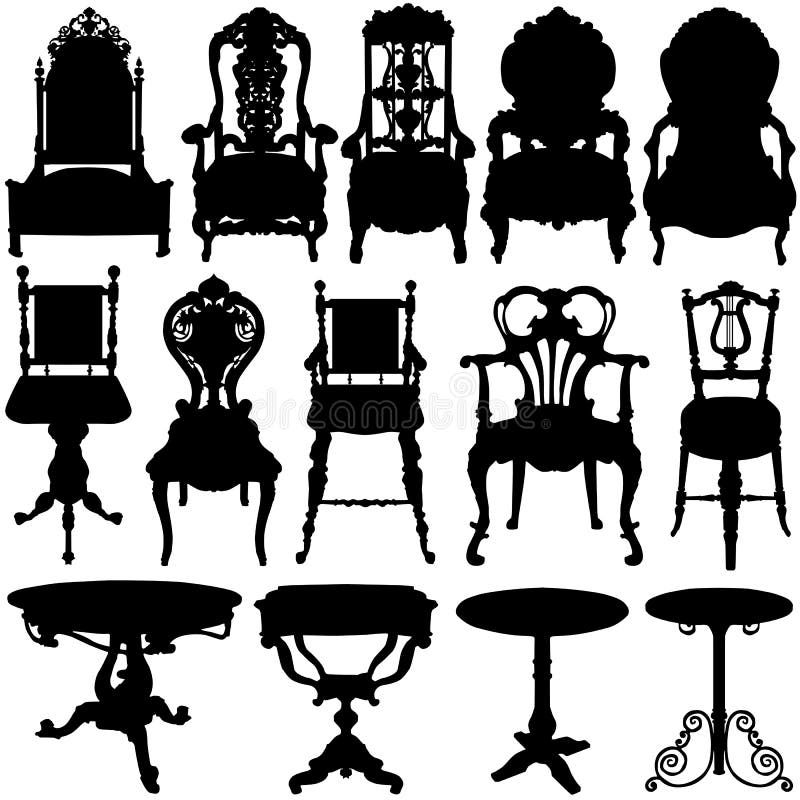 Antique chair and table vector royalty free illustration Antique chair and table vector royalty free illustration