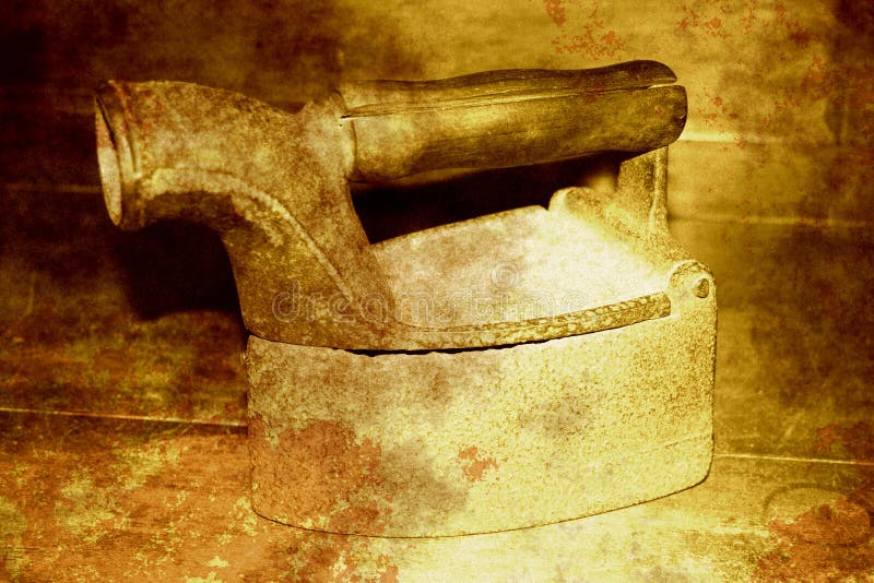 Antique Charcoal Clothes Iron Stock Image Image of heavy, rusted